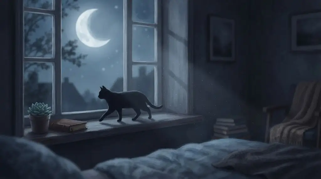 Journal beside a resting black cat, symbolizing personal reflection on black cat meaning.