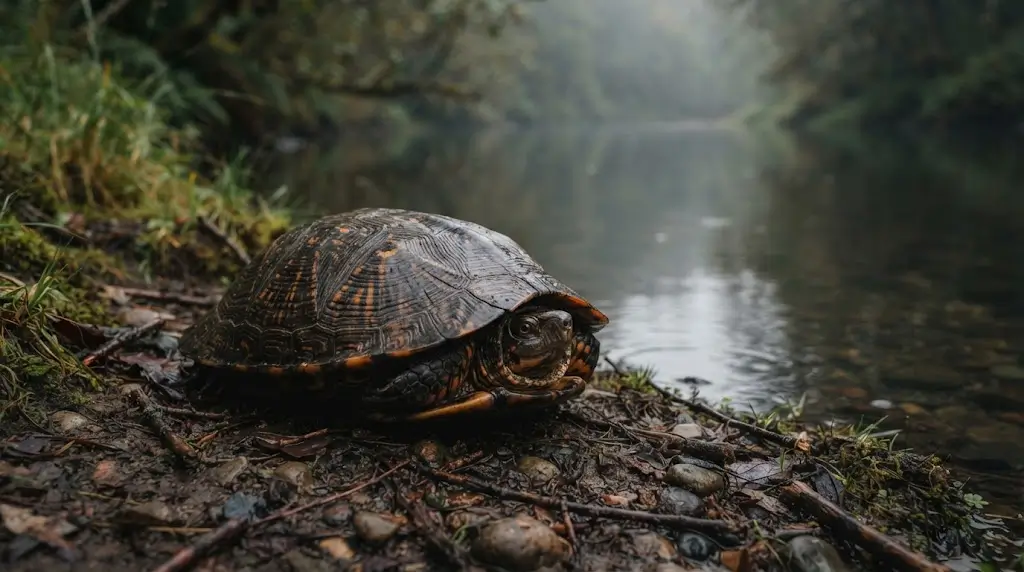 Turtle withdrawing into shell representing psychological turtle spiritual meaning